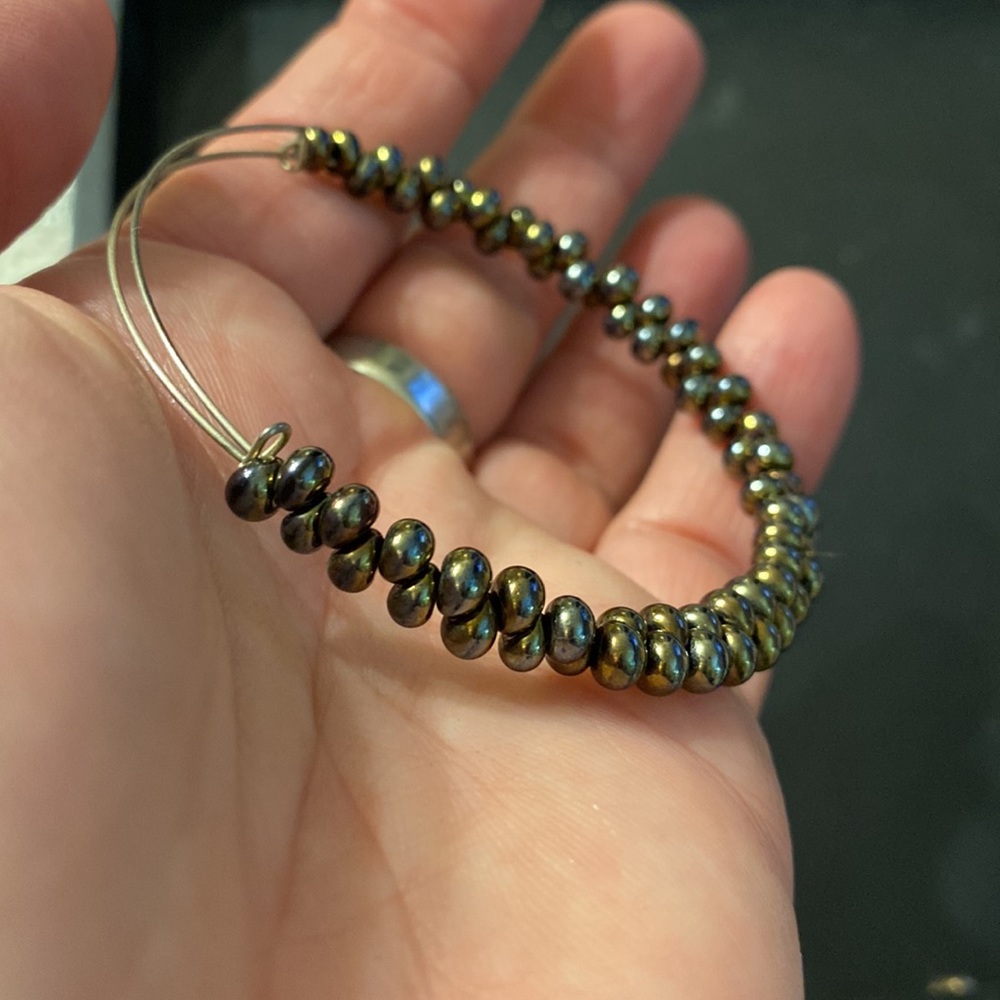 Alex and Ani Energy Collection. Cocoa Caviar Beaded Adjustable Bangle Bracelet.